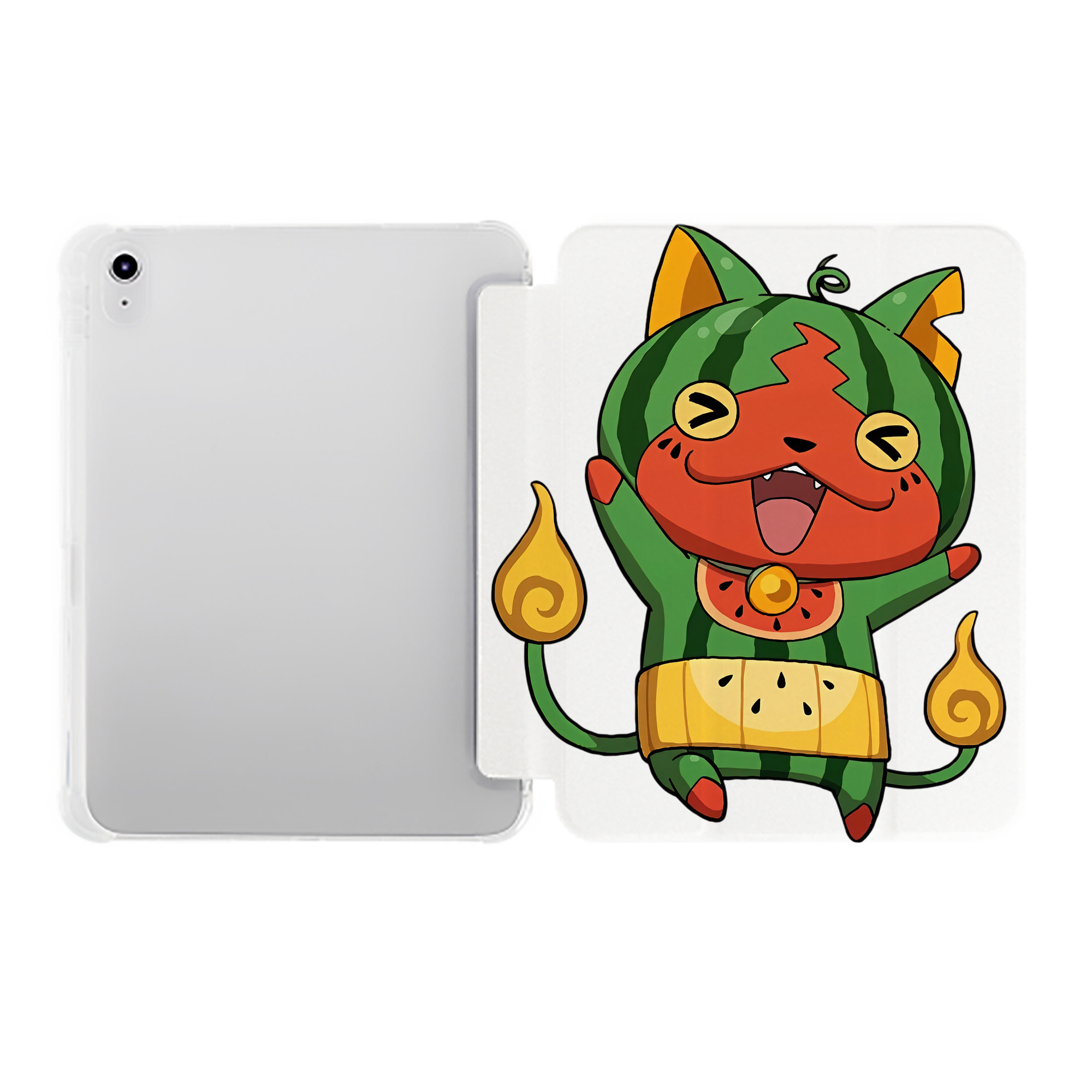 （画像用） 妖怪ウォッチ Yo-kai Watch IPad ケース ペン収納付き 三つ折りスタンド PUレザー×シリコン 対応機種9.5/10.5/10.9インチ